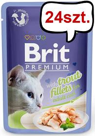 Brit Premium Adult Trout Fillets JELLY Mokra Karma dla kota op. 85g PAKIET 24szt.