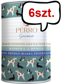 Perro Gourmet Adult Konina z dynią Mokra Karma dla psa op. 400g Pakiet 6szt.