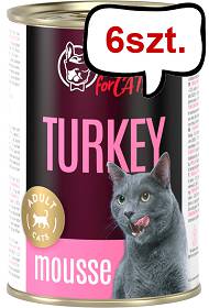John Dog Adult Turkey Mousse Mokra Karma dla kota op. 400g Pakiet 6szt.