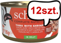 Schesir Adult Tuna with Shrimps in Jelly Mokra Karma dla kota op. 85g Pakiet 12szt.