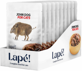 John Dog Adult Lapé Dziczyzna Mokra Karma dla kota op. 100g Pakiet 10szt.