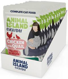 Animal Island Everyday Chicken with Quail in Broth Mokra Karma dla kota op. 12x85g