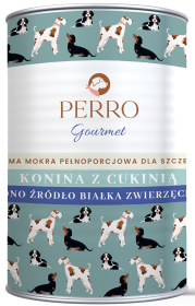 Perro Junior Konina z cukinią Mokra Karma dla szczeniaka op. 400g