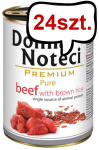 Dolina Noteci Premium Pure Beef with brown rice Mokra Karma dla psa op. 400g Pakiet 24szt.