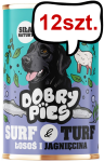 Dobry Pies Surf&Turf Adult Łosoś i Jagnięcina Mokra karma dla psa op. 400g Pakiet 12szt.