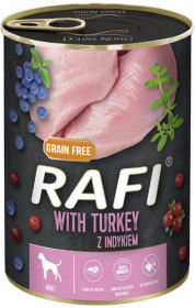 Rafi Dog Indyk z borówką i żurawiną Mokra Karma dla psa op. 400g