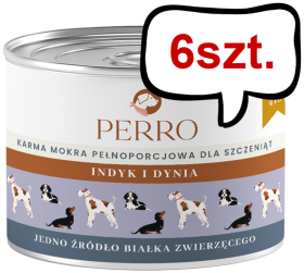 Perro Junior Indyk z dynią Mokra Karma dla szczeniaka op. 410g Pakiet 6szt.