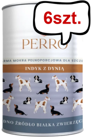Perro Junior Indyk z dynią Mokra Karma dla szczeniaka op. 400g Pakiet 6szt.