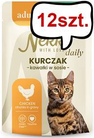 Nekko Daily Adult Hairball z kurczakiem w sosie Mokra Karma dla kota op. 85g Pakiet 12szt.