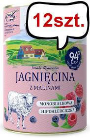 Baltica Smaki Regionów Adult Jagnięcina z malinami Mokra Karma dla psa op. 400g Pakiet 12szt.