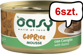 Oasy Caprice Musse with Rabbit Adult mokra karma dla kotów op. 85g Pakiet 6szt.