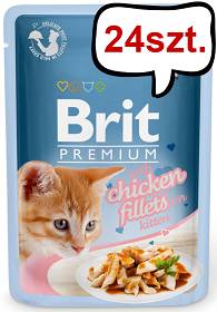 Brit Premium Kitten Chicken Fillets GRAVY Mokra Karma dla kociąt op. 85g PAKIET 24szt.