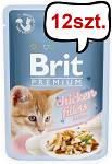 Brit Premium Kitten Chicken Fillets GRAVY Mokra Karma dla kociąt op. 85g PAKIET 12szt.