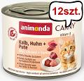 Animonda Carny Kitten Cielęcina z kurczakiem i indykiem Mokra Karma dla kociąt op. 200g Pakiet 12szt.