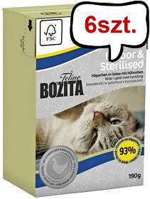 Bozita Indoor&Sterilised w galaretce Mokra Karma dla kota op. 190g Pakiet 6szt.