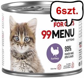 John Dog 99 Menu Kitten Turkey Mokra Karma dla kociąt op. 200g Pakiet 6szt.