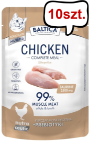 Baltica Nutraceutic Adult Mono Kurczak Mokra karma dla kota op. 100g SASZETKA Pakiet 10szt.