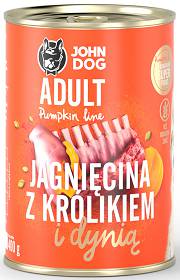 John Dog Pumpkin line Adult Jagnięcina z Królikiem i dynią Mokra Karma dla psa op. 400g