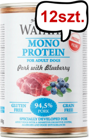 Wataha Mono Adult Pork&Blueberry Mokra Karma dla psa op. 400g Pakiet 12szt.