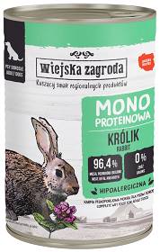 Wiejska Zagroda Monoproteinowa Królik Mokra Karma dla psa op. 400g