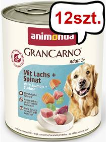 Animonda GranCarno Adult łosoś ze szpinakiem Mokra Karma dla psa op. 800g Pakiet 12szt.