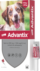 Elanco Advantix Krople na kleszcze i pchły dla psa 10-25kg op. 2.5ml (4 pipety)