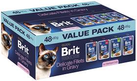 Brit Premium Value Pack Sterilised Cat Delicate Fillets in Gravy Mokra Karma dla kota op. 48x85g