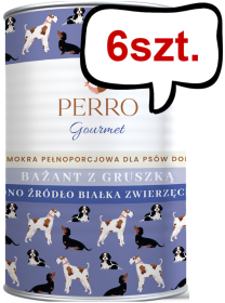 Perro Gourmet Adult Bażant z gruszką Mokra Karma dla psa op. 400g Pakiet 6szt.