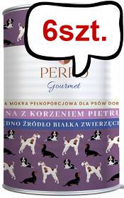 Perro Gourmet Adult Sarna z korzeniem pietruszki Mokra Karma dla psa op. 400g Pakiet 6szt.