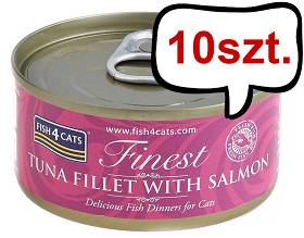 Fish4Cats Tuńczyk z Łososiem Mokra Karma dla kota op. 70g Pakiet 10szt.