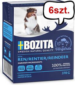 Bozita Adult Reindeer in Jelly Mokra Karma dla psa op. 370g Pakiet 6szt.