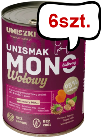 Uniszki Unismak Adult Mono Wołowina Mokra Karma dla psa op. 400g Pakiet 6szt.