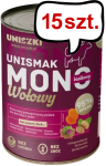 Uniszki Unismak Adult Mono Wołowina Mokra Karma dla psa op. 400g Pakiet 15szt.