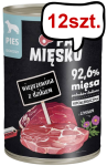 Pan Mięsko Wieprzowina z dzikiem Mokra Karma dla psa op. 400g Pakiet 12szt. + Pan Mięsko Hot Dog op. 220g GRATIS