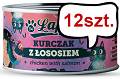 Łapsie for Cat Adult Kurczak z łososiem Mokra karma dla kota. op. 80g Pakiet 12szt.