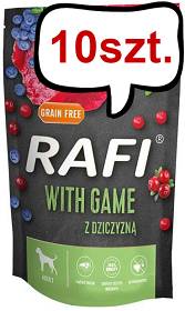 Rafi Dog Dziczyzna z borówką i żurawiną Mokra Karma dla psa op. 500g Pakiet 10szt.
