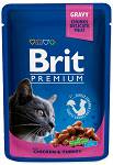 Brit Premium Adult kurczak i indyk w sosie Mokra Karma dla kota op. 100g