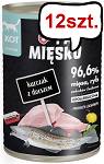 Pan Mięsko Adult Kurczak z dorszem Mokra Karma dla kota op. 400g Pakiet 12szt.