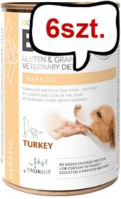 Brit Veterinary Diet Hepatic Turkey&Pea Mokra Karma dla psa op. 400g Pakiet 6szt.