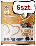 Euro Premium Pate Adult Turkey&Chicken Mokra Karma dla psa op. 400g Pakiet 6szt.
