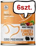 Euro Premium Pate Adult Turkey&Chicken Mokra Karma dla psa op. 400g Pakiet 6szt.