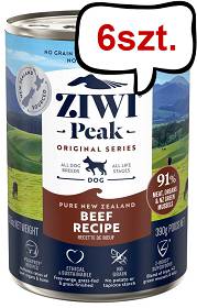 Ziwi Peak Beef Mokra Karma dla psa op. 390g Pakiet 6szt.