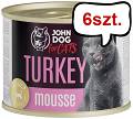 John Dog Adult Turkey Mousse Mokra Karma dla kota op. 200g Pakiet 6szt.