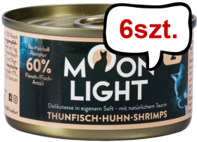 Moonlight Dinner nr 2 Tuńczyk, kurczak i krewetki Mokra Karma dla kota op. 80g Pakiet 6szt.