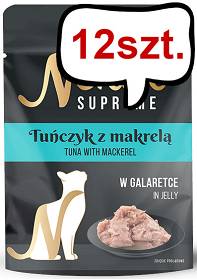 Nekko Supreme Adult Tuńczyk z makrelą w galaretce Mokra Karma dla kota op. 70g Pakiet 12szt.