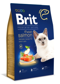 Brit Premium Cat Adult Salmon Sucha Karma dla kota op. 8kg + Brit Premium Mokra karma dla kota op. 200g GRATIS