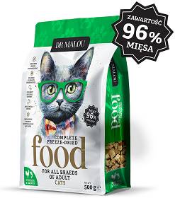 Dr Malou Kurczak z łososiem Liofilizowana Karma dla kota op. 500g