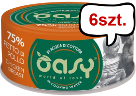 Oasy More Love Chicken Breast Adult mokra karma dla kotów op. 70g Pakiet 6szt.