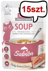 Brit Care Adult Soup Salmon Mokra Karma dla kota op. 75g Pakiet 15szt.