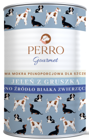 Perro Gourmet Junior Jeleń z gruszką Mokra Karma dla szczeniaka op. 400g